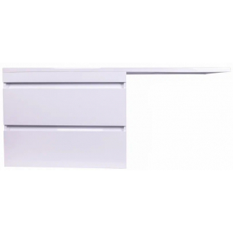 Тумба с раковиной STYLE LINE Даллас 140 Люкс Plus L подвесная, белая, 2 ящика