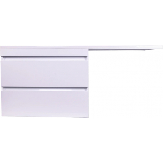 Тумба с раковиной STYLE LINE Даллас 140 Люкс Plus L подвесная, эмаль, раковина Даллас 140 левая