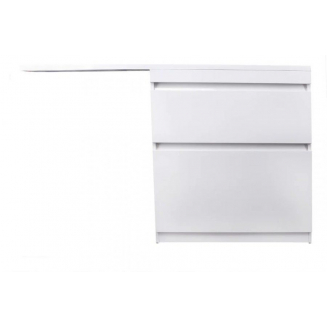 Тумба с раковиной STYLE LINE Даллас 140 Люкс Plus R напольная, белая, 2 ящика