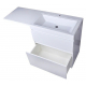 Тумба с раковиной STYLE LINE Даллас 140 Люкс Plus R напольная, белая, 2 ящика