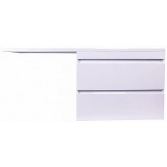 Тумба с раковиной STYLE LINE Даллас 140 Люкс Plus R подвесная, белая, 2 ящика