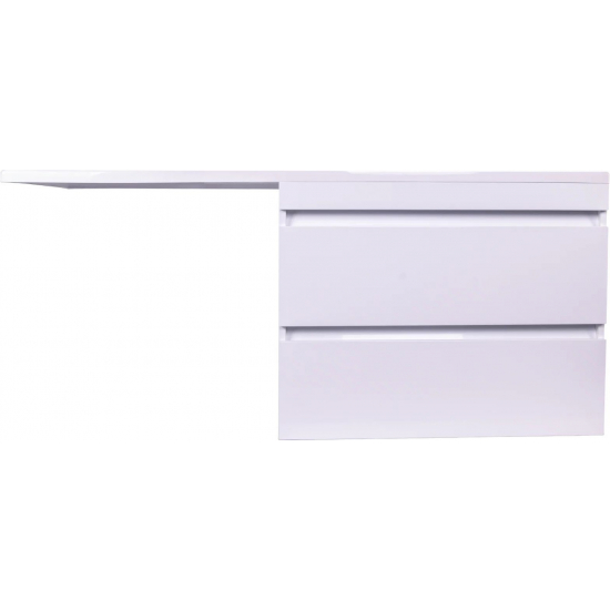 Тумба с раковиной STYLE LINE Даллас 140 Люкс Plus R подвесная, эмаль, раковина Даллас 140 правая