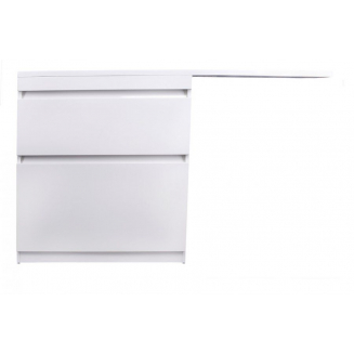 Тумба с раковиной STYLE LINE Даллас 150 Люкс Plus L напольная, белая, 2 ящика