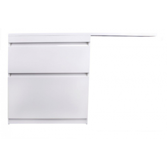 Тумба с раковиной STYLE LINE Даллас 150 Люкс Plus L напольная, белая, 2 ящика