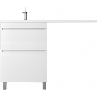 Тумба с раковиной STYLE LINE Даллас Леон 120 Люкс Plus L напольная, белая, 2 ящика