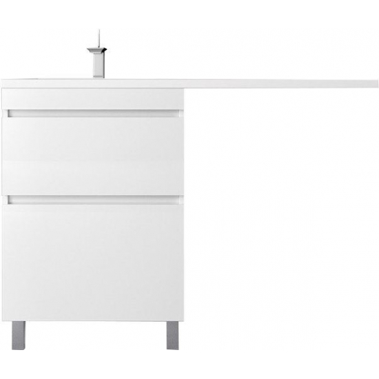 Тумба с раковиной STYLE LINE Даллас Леон 120 Люкс Plus L напольная, белая, 2 ящика