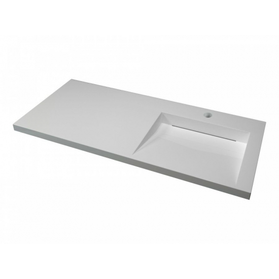 Тумба с раковиной STYLE LINE Даллас Леон 120 Люкс Plus R напольная, серая, 2 ящика