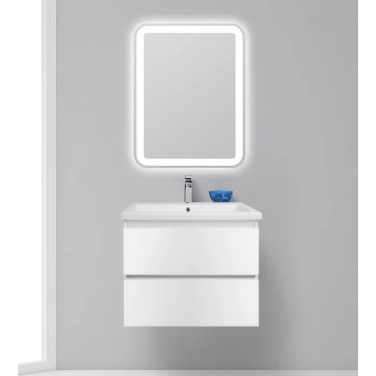 Тумба с раковиной STYLE LINE Даймонд 60 Люкс Plus подвесная, белая