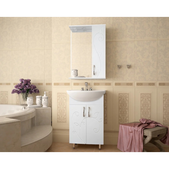 Тумба с раковиной STYLE LINE Эко Фьюжн №9 55 белая