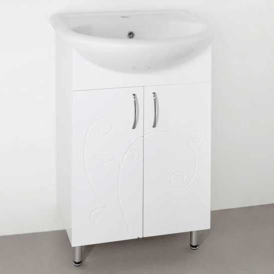 Тумба с раковиной STYLE LINE Эко Фьюжн №9 55 белая