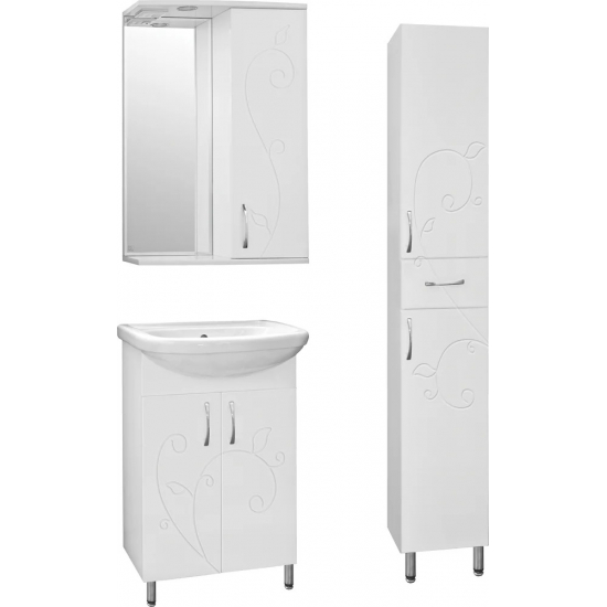 Тумба с раковиной STYLE LINE Эко Фьюжн №9 55 белая