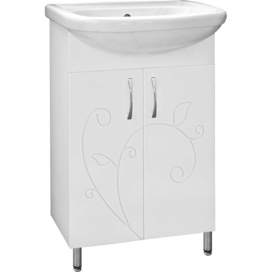 Тумба с раковиной STYLE LINE Эко Фьюжн №9 55 белая