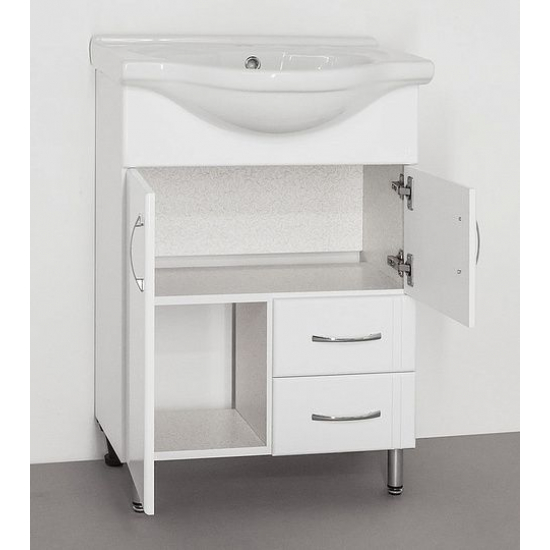 Тумба с раковиной STYLE LINE Эко Стандарт №10/2 60 белая