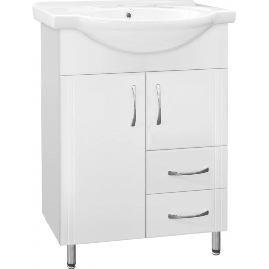 Тумба с раковиной STYLE LINE Эко Стандарт №10/2 60 белая