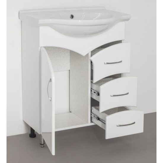 Тумба с раковиной STYLE LINE Эко Стандарт №22 65 белая