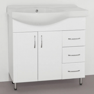 Тумба с раковиной STYLE LINE Эко Стандарт №25 82 белая, правая