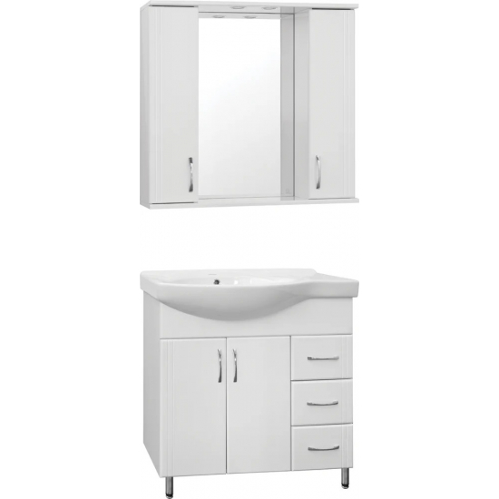 Тумба с раковиной STYLE LINE Эко Стандарт №25 82 белая, правая