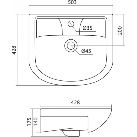 Тумба с раковиной STYLE LINE Эко Стандарт №9 50 белая