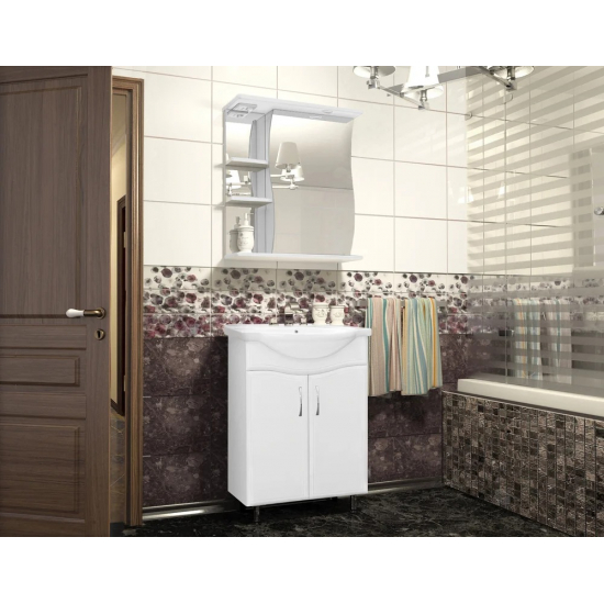 Тумба с раковиной STYLE LINE Эко Волна №9 60 белая