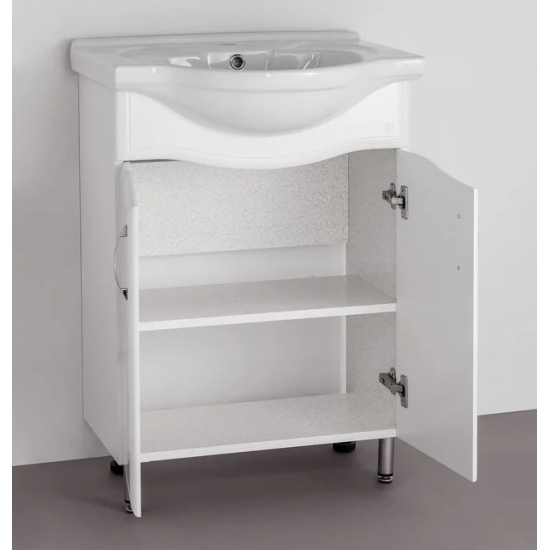 Тумба с раковиной STYLE LINE Эко Волна №9 60 белая