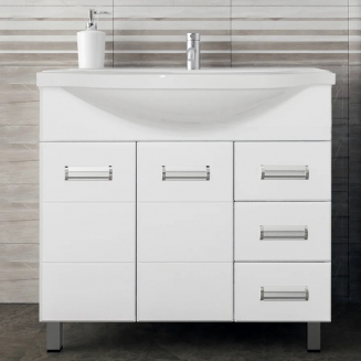 Тумба с раковиной STYLE LINE Ирис 100 белая