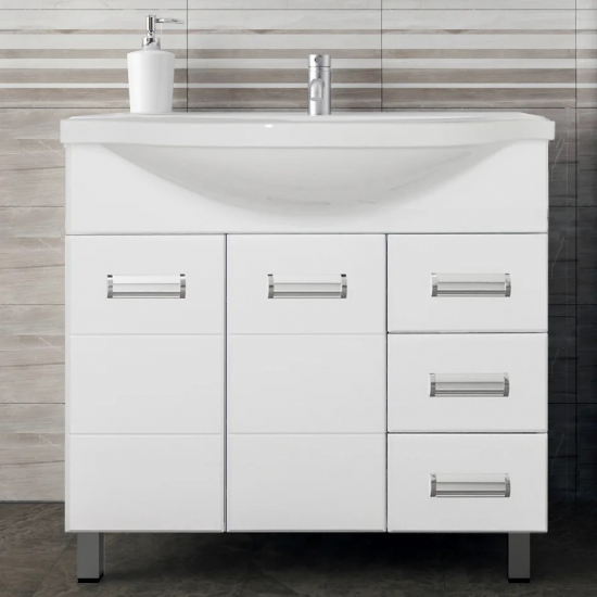 Тумба с раковиной STYLE LINE Ирис 100 белая