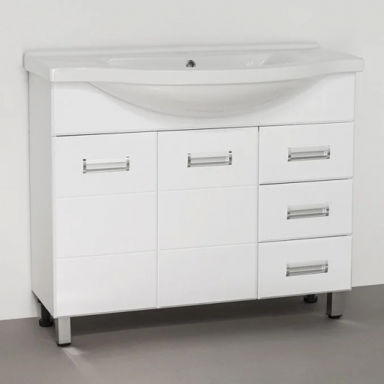 Тумба с раковиной STYLE LINE Ирис 100 белая