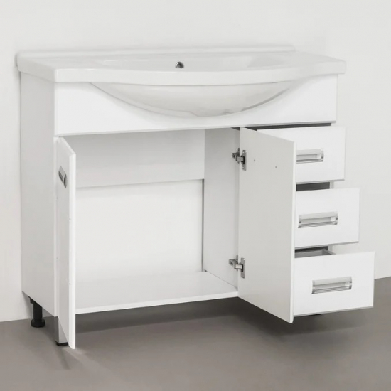 Тумба с раковиной STYLE LINE Ирис 100 белая