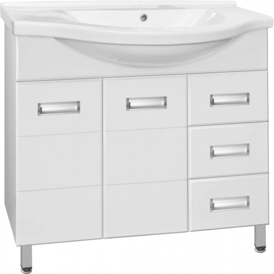 Тумба с раковиной STYLE LINE Ирис 100 белая