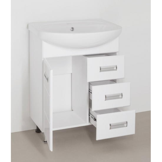 Тумба с раковиной STYLE LINE Ирис 65 белая