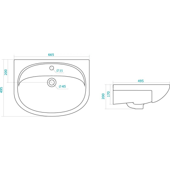 Тумба с раковиной STYLE LINE Ирис 65 белая
