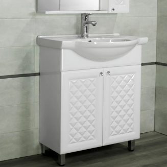 Тумба с раковиной STYLE LINE Канна 75 Люкс, белая