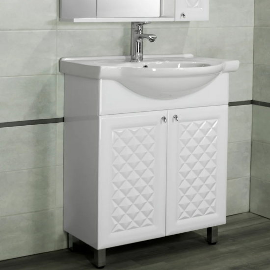 Тумба с раковиной STYLE LINE Канна 75 Люкс, белая