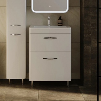 Тумба с раковиной STYLE LINE Каре 60 напольная, Люкс Plus, белая