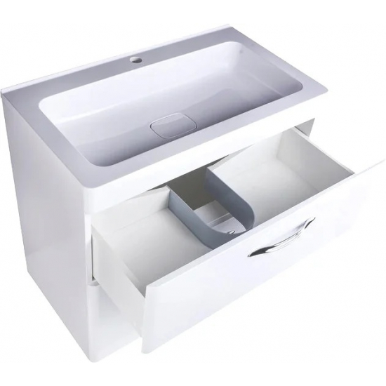 Тумба с раковиной STYLE LINE Каре 80 напольная, Люкс Plus, белая