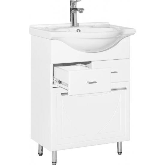 Тумба с раковиной STYLE LINE Лана 60 с бельевой корзиной