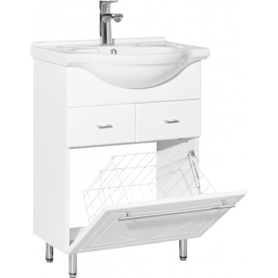 Тумба с раковиной STYLE LINE Лана 60 с бельевой корзиной