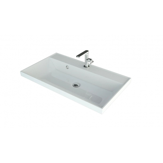 Тумба с раковиной STYLE LINE Манхэттен 80 Plus графит, раковина Asti 80 белая