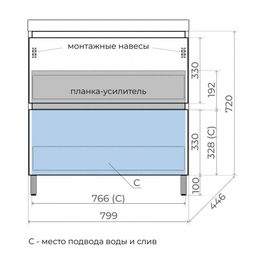 Тумба с раковиной STYLE LINE Манхэттен 80 Plus графит, раковина Asti 80 белая