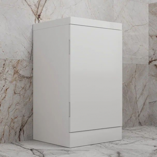 Тумба с раковиной STYLE LINE Моно 50 белый глянец, раковина Asti 50 серый шёлк