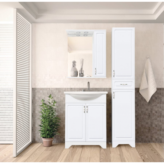 Тумба с раковиной STYLE LINE Олеандр-2 55 Люкс, белая