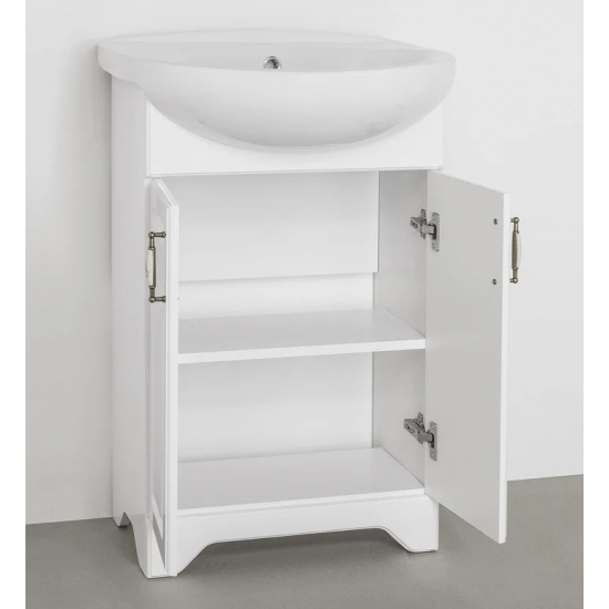 Тумба с раковиной STYLE LINE Олеандр-2 55 Люкс, белая