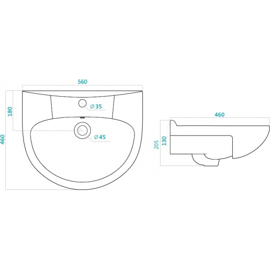Тумба с раковиной STYLE LINE Олеандр-2 55 Люкс, белая