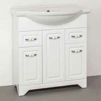 Тумба с раковиной STYLE LINE Олеандр-2 75 Люкс, белая