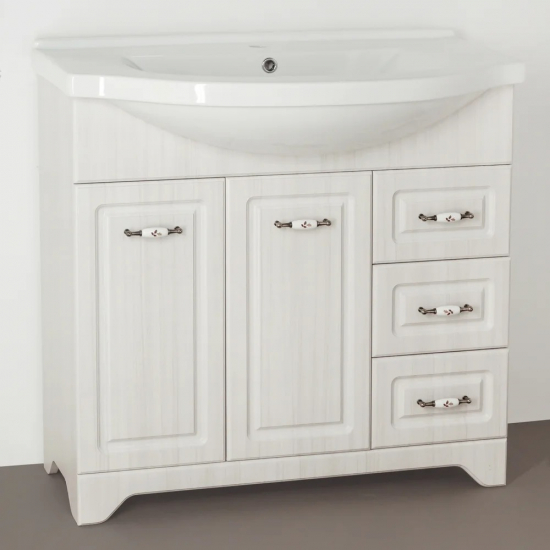 Тумба с раковиной STYLE LINE Олеандр-2 90 Люкс, рельеф пастель