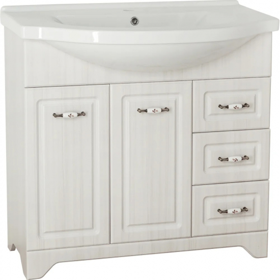 Тумба с раковиной STYLE LINE Олеандр-2 90 Люкс, рельеф пастель