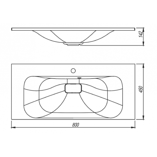 Тумба с раковиной STYLE LINE Остин 80 Plus подвесная крем, раковина Фортуна 80 белая