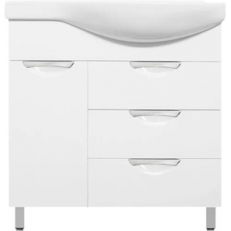 Тумба с раковиной STYLE LINE Жасмин 82 с корзиной, раковина Коралл 82 левая