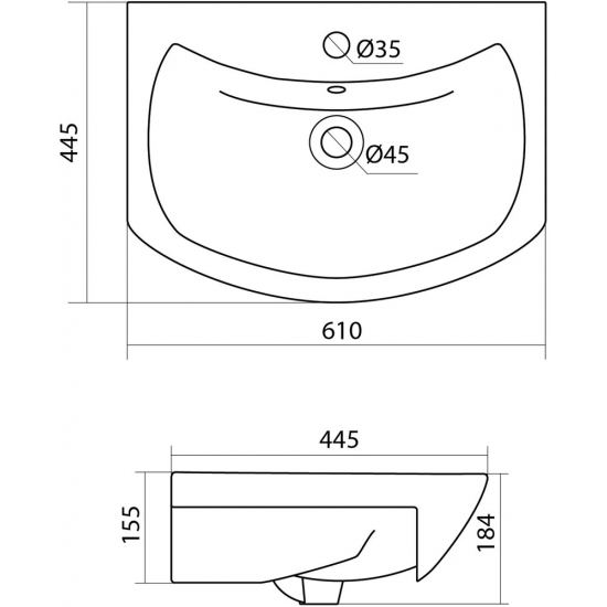 Тумба с раковиной VIGO Callao 60 2 дверцы