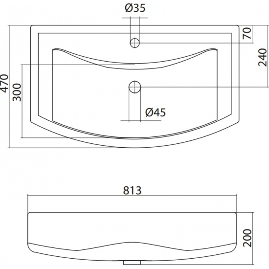 Тумба с раковиной VIGO Callao 80 2 дверцы, 2 ящика